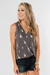 Every Time We Touch Lightning Bolt Tank Top- Charcoal