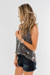 Every Time We Touch Lightning Bolt Tank Top- Charcoal