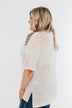 Faint Tie Dye Short Sleeve Top- Cream Multi-Color