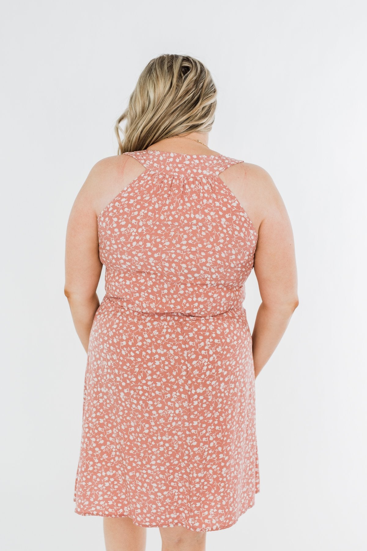 Whatever It Takes V-Neck Floral Dress- Mauve