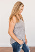 Keep It Wild Leopard Print Tank Top- Charcoal