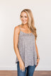 Keep It Wild Leopard Print Tank Top- Charcoal