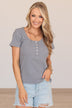 Waiting For My Invite Button Top- Light Gray