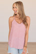 A Rosy Glow Floral Tank Top- Blush