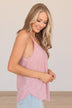 A Rosy Glow Floral Tank Top- Blush
