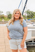 Stars Never Fade Short Sleeve Top- Dusty Blue