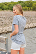 Stars Never Fade Short Sleeve Top- Dusty Blue