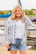 Full Of Pride Striped Button Up Top- Navy