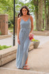 Ocean Tides Stripe Maxi Dress- Navy & Ivory