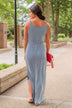 Ocean Tides Stripe Maxi Dress- Navy & Ivory