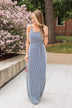 Ocean Tides Stripe Maxi Dress- Navy & Ivory