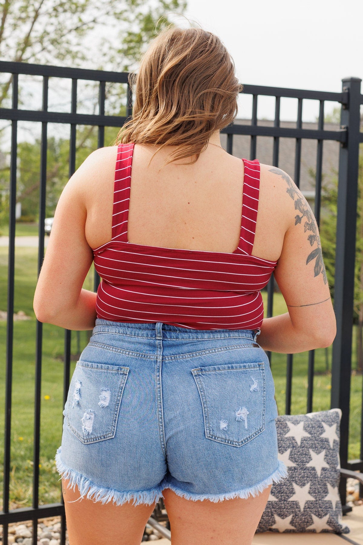 All The Best Things Striped Bodysuit- Red