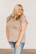 Gorgeous & Graceful Ruffle Top- Taupe