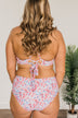 Bask In The Sun Mid-Rise Swim Bottoms- Red & Blue Floral