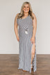A Perfect Paradise Maxi Dress- Ivory & Navy