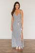 A Perfect Paradise Maxi Dress- Ivory & Navy