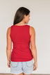 Freedom Is Here Zipper Henley Tank Top- Scarlet Red
