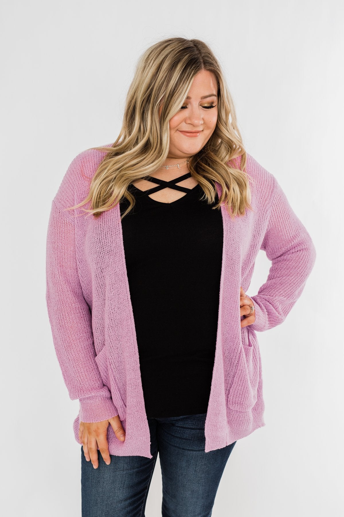 Layered With Love Knitted Cardigan- French Rose