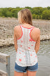 Fight For Peace Button Tank- Coral