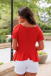 Dazzling Nights Ruffle Blouse- Red