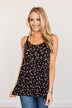 Find Me In The Garden Floral Tank Top- Black