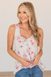 Eye Catching Beauty Floral Tank- Ivory