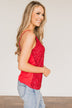 Dance Through The Night Sequin Tank Top- Red