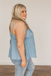 Look To The Stars Tie Tank Top- Denim Blue