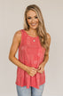 All American Girl Bandana Print Tank Top- Red