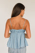 Look To The Stars Tie Tank Top- Denim Blue