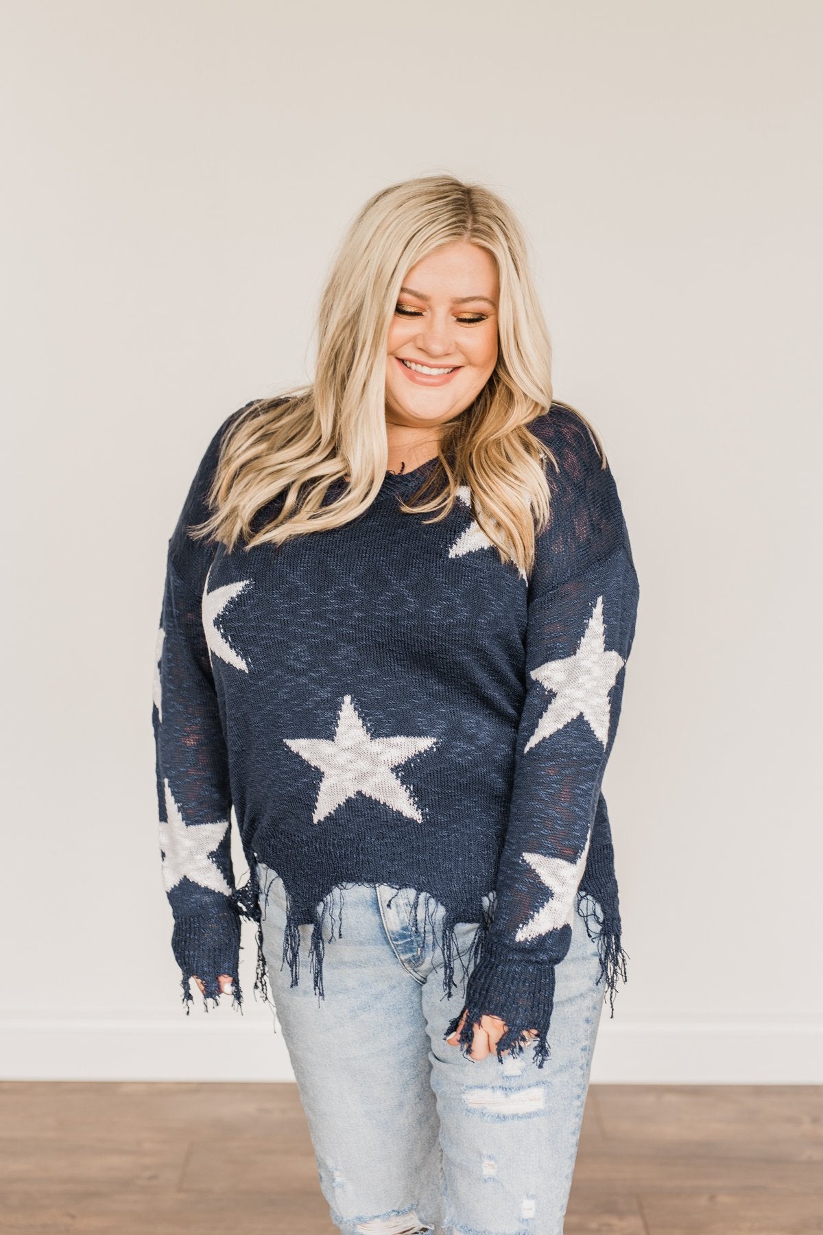 Unforgettable Moments Light Weight Sweater- Navy
