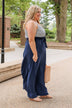 Peace For Everyone Striped Maxi Dress- Navy