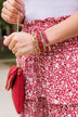 Bling Queen Gold Bracelet Set- Burgundy