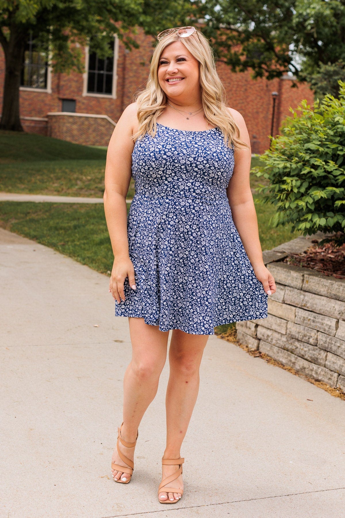 Parade Through The Streets Mini Dress- Navy
