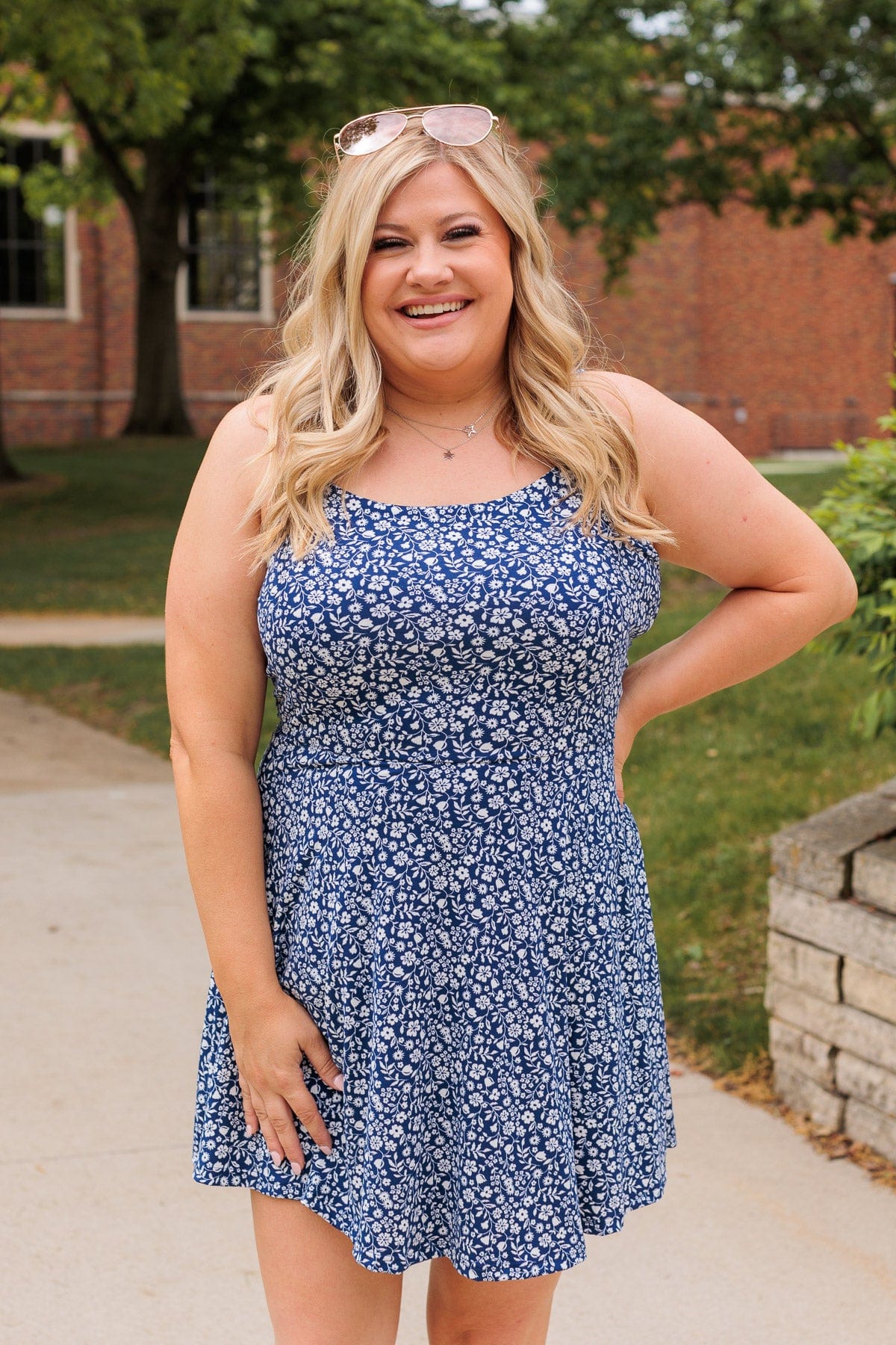 Parade Through The Streets Mini Dress- Navy