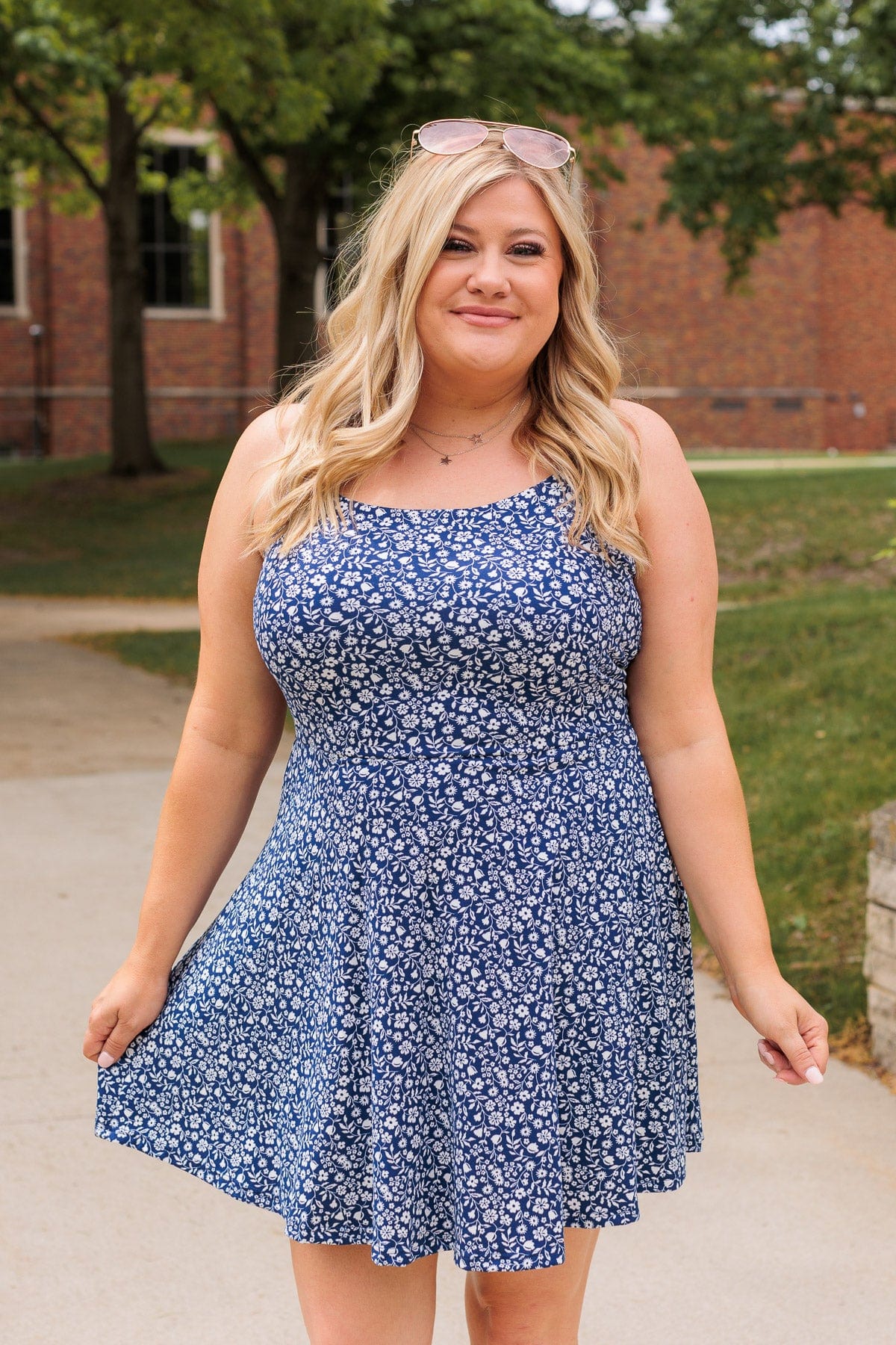 Parade Through The Streets Mini Dress- Navy