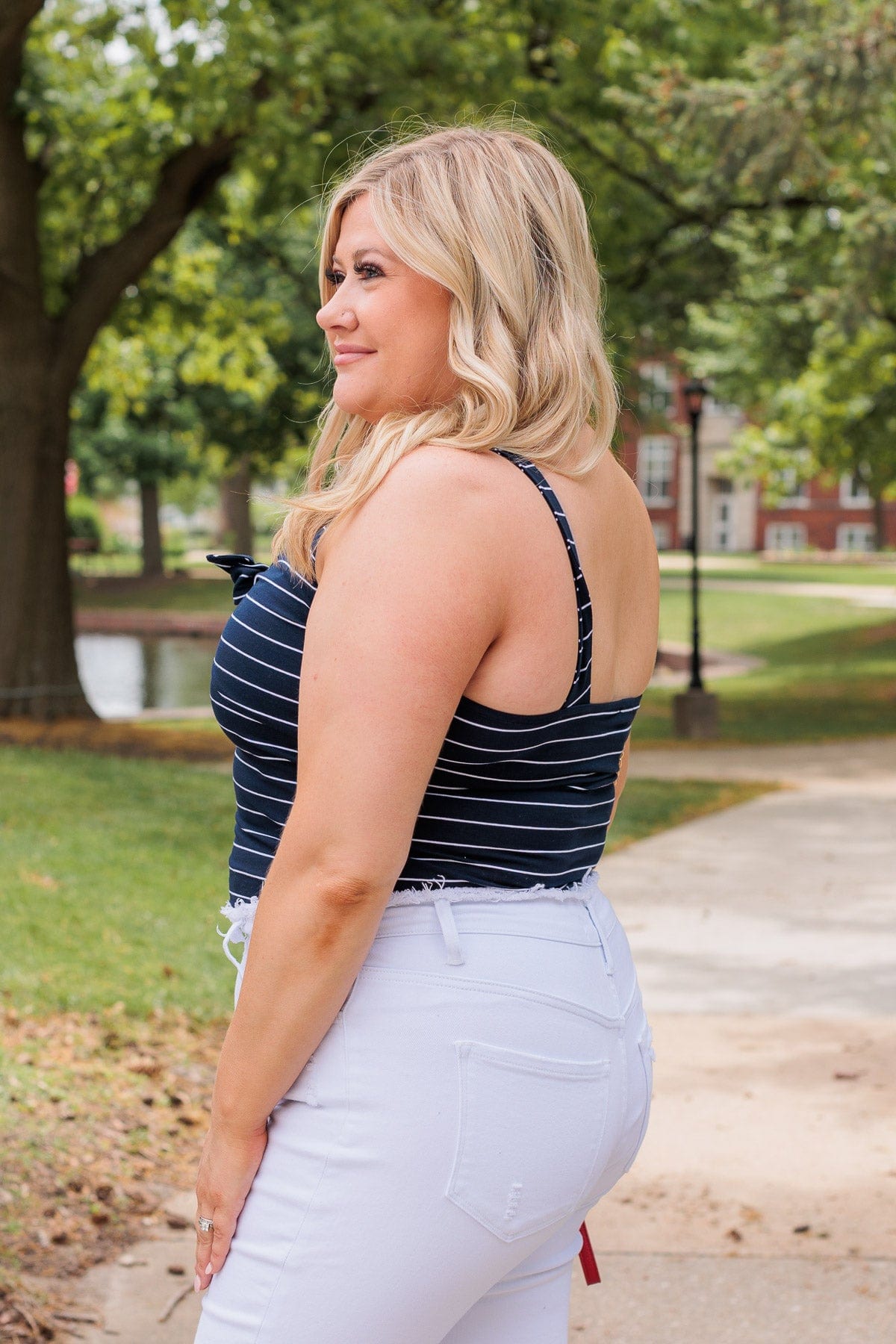 All The Best Things Striped Bodysuit- Navy