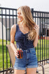 All The Best Things Striped Bodysuit- Navy