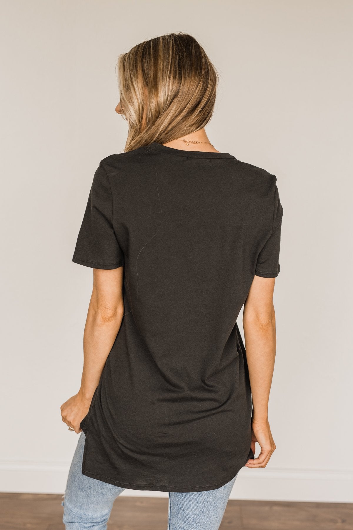 Hooray For The U.S.A. Graphic Top- Black