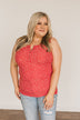Feelin' Like A Firecracker Floral Henley Tank Top- Red