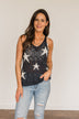 Sparkle & Shine Star Print Tank Top- Dark Navy