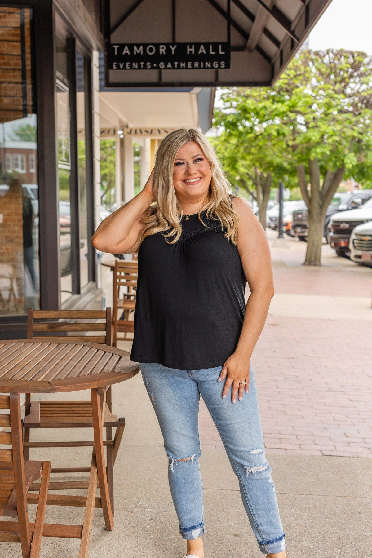 Devoted Darling Knit Tank Top- Black
