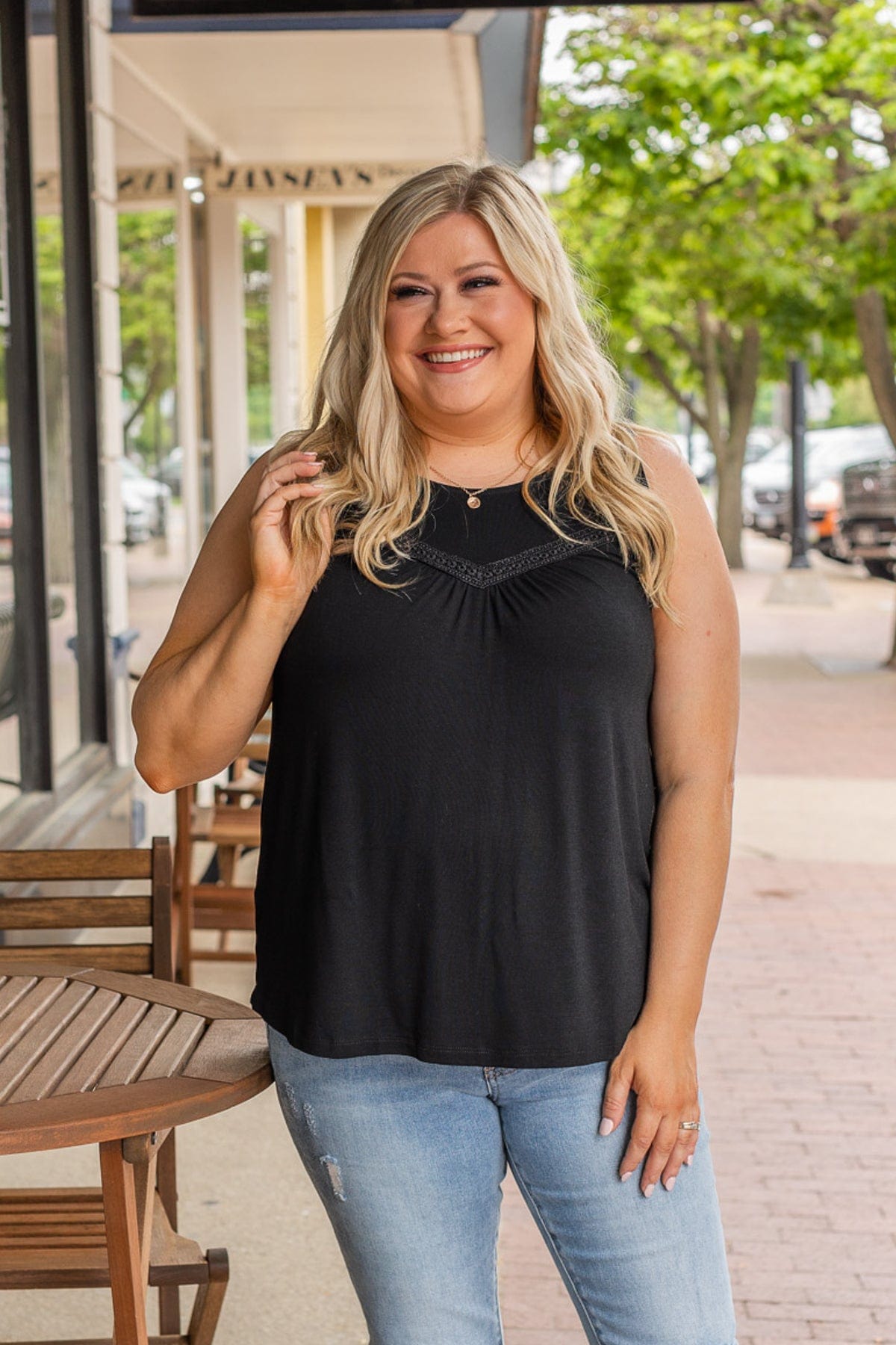 Devoted Darling Knit Tank Top- Black