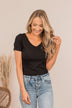 Looking For The One V-Neck Bodysuit- Black