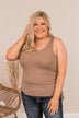 Tired Of Fitting In Drawstring Tank- Taupe