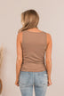Tired Of Fitting In Drawstring Tank- Taupe