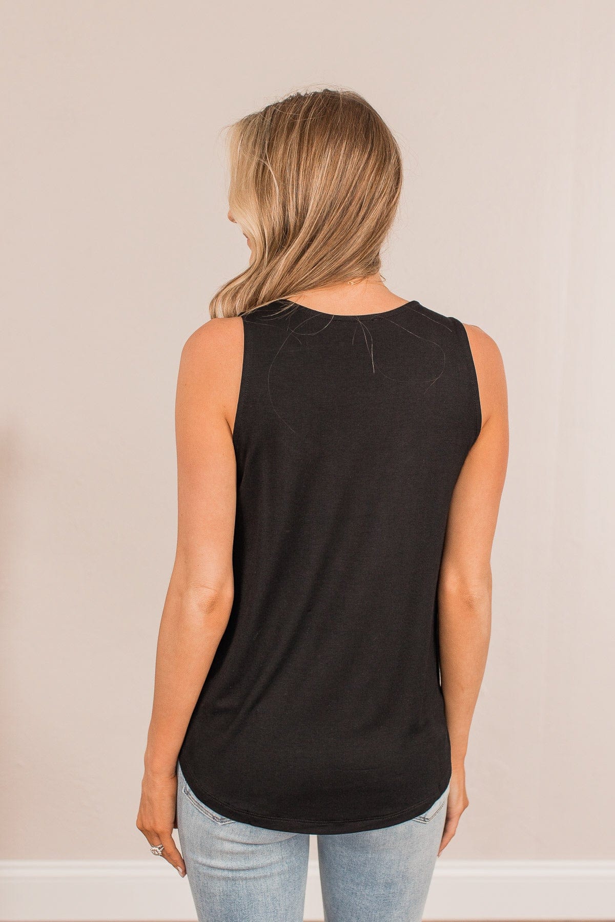 Devoted Darling Knit Tank Top- Black