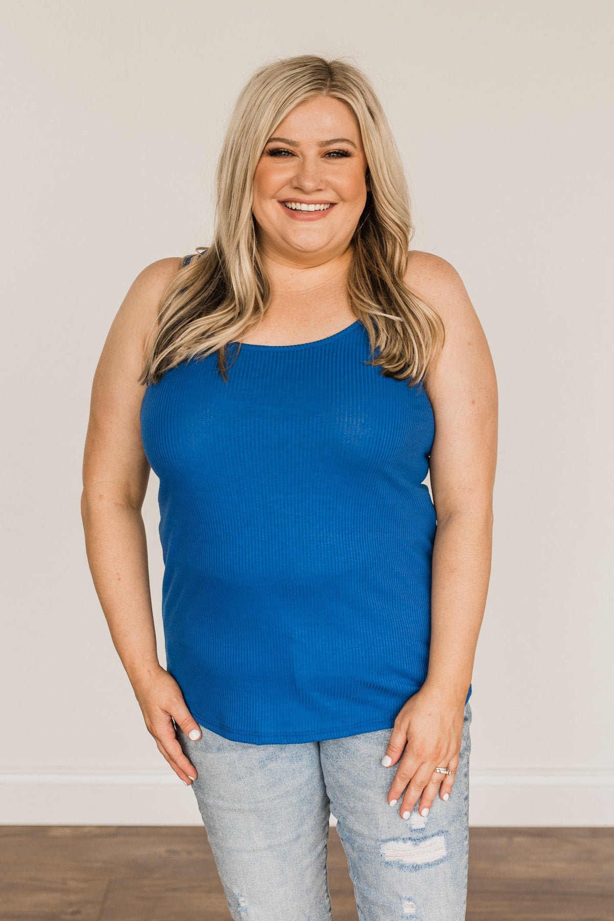 American Honey Knit Tank Top- Royal Blue