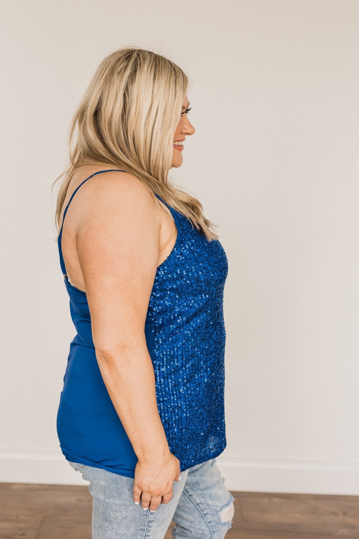 Dance Through The Night Sequin Tank Top- Royal Blue Dance Through The Night Sequin Tank Top- Royal Blue
