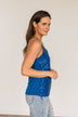 Dance Through The Night Sequin Tank Top- Royal Blue